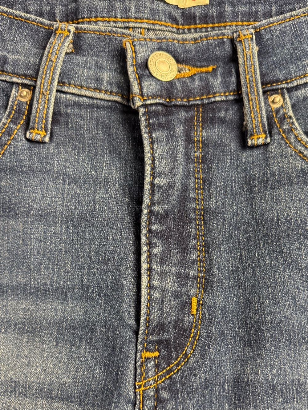 Levi's 318 Shaping Wide Leg Jeans Blue Stretch Denim Size 31 - Picture 5 of 8